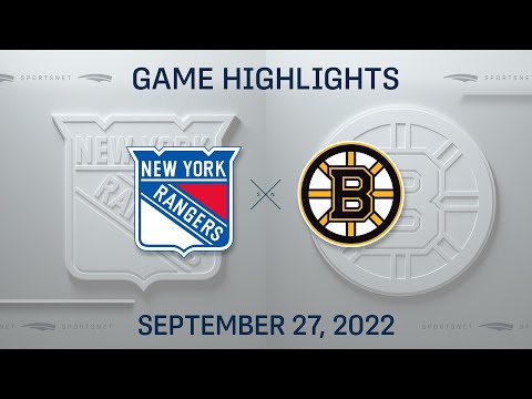 NHL Preseason Highlights | Rangers vs. Bruins - September 27, 2022
