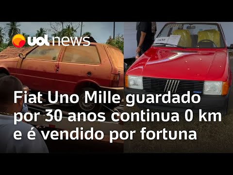 Fiat Uno Mille guardado por 30 anos continua 0 km e é vendido por R$ 100 mil em São Paulo