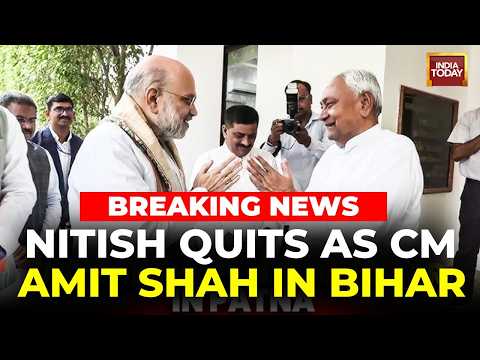 Amit Shah in Patna as Nitish Kumar quits Bihar CM post, files Rajya Sabha nomination
