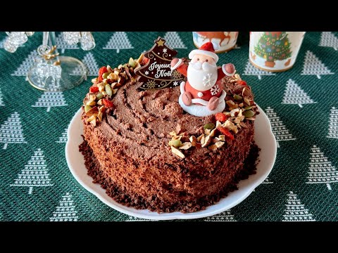 Quick Christmas Tree Stump Cake Tutorial (Recipe) チョコクリームの切り株ケーキ (クリスマス レシピ) | OCHIKERON