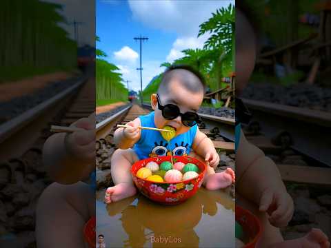 ❤️ Evolution of Baby: Train Meets on Baby for Food Eating #cat #cute #love #shorts BabyLos 122