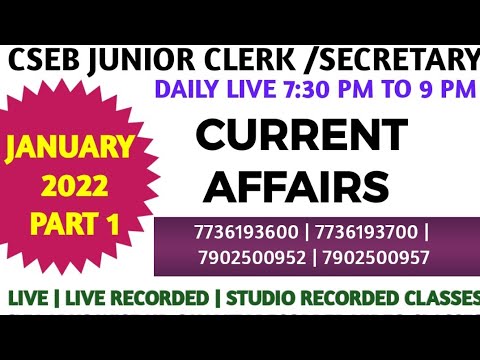 #CURRENT AFFAIRS JAN 2022 - PART 1