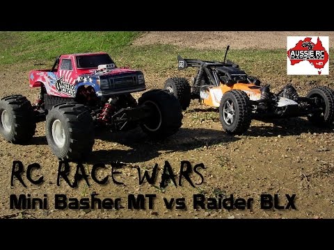 RC RACE WARS: Mini Basher MT vs Raider 1/10 Brushless - UCOfR0NE5V7IHhMABstt11kA