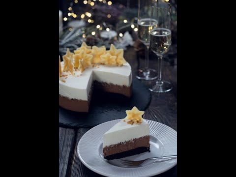 Happy New Year with Chocolate Champagne Mousse Cake  #short