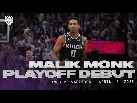Malik Monk GOES OFF in Playoff Debut | Kings vs Warriors 4.15.23 video clip