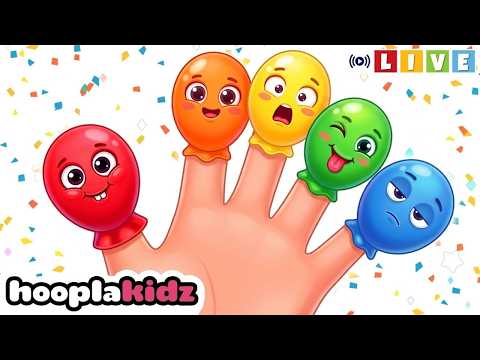 LIVE | Colorful Balloon Finger Family Song | HooplaKidz