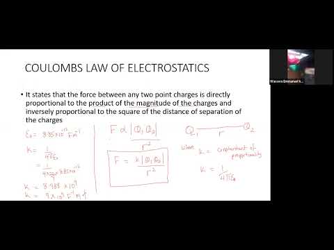 S.5 PHYSICS LESSON : COULOMBS LAW OF ELECTROSTATICS  AND CALCULATIONS OF FORCES.