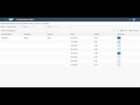 Fiori Reporting Cockpit Arbeitszeitverstöße