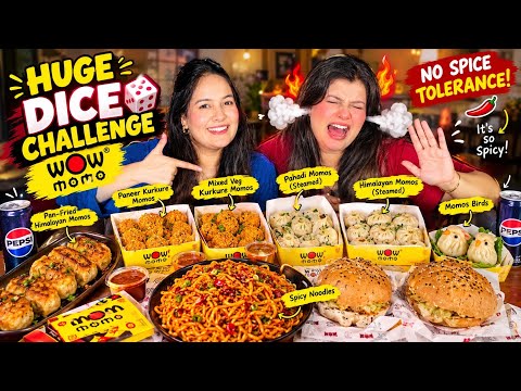Huge Dice <strong>Challenge</strong>😱 with Wow Momos Items🔥 Foodie Sisters mei kisne zada khaya?🌶️ <strong>Viral</strong> Mukbang😍