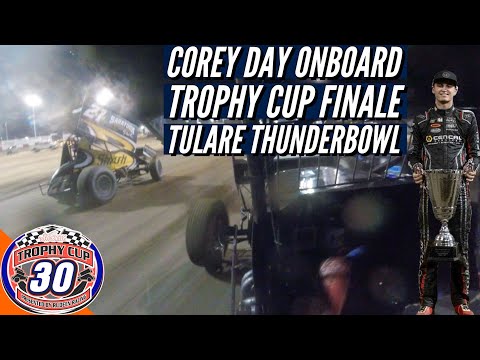 Corey Day Onboard | 50-LAP Trophy Cup Finale At Tulare Thunderbowl Raceway 10/19/24 - dirt track racing video image