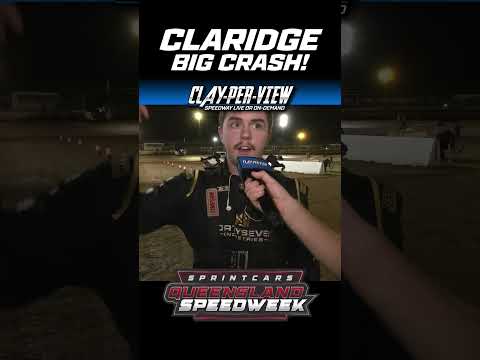 CPV SHORTS | Claridge Big Crash! #speedway #speedweek #sprintcarracing #dirttrackracing - dirt track racing video image