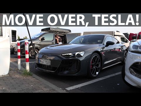 Audi RS e-tron GT 250 km/h German autobahn stress test