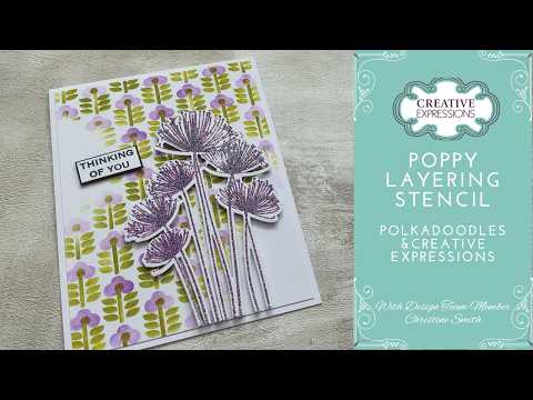 Perfect Poppies Layering Stencil | Polkadoodles