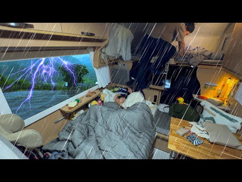 雷と土砂降り雨旅の過ごし方｜悪天候を楽しむキャンピングカー車中泊