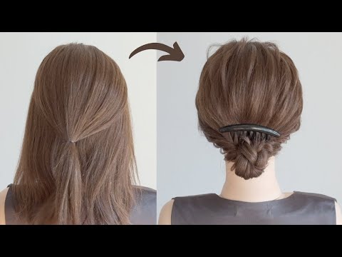 【夜会巻きコーム】簡単まとめ髪アレンジ / Easy French Twist Updo with Hair Comb