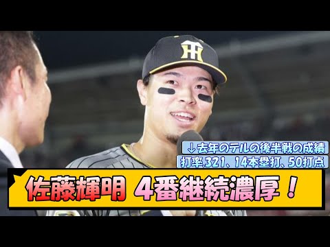 【阪神】佐藤輝明 ４番継続濃厚！【なんJ/2ch/5ch/ネット 反応 まとめ/阪神タイガース/岡田監督】