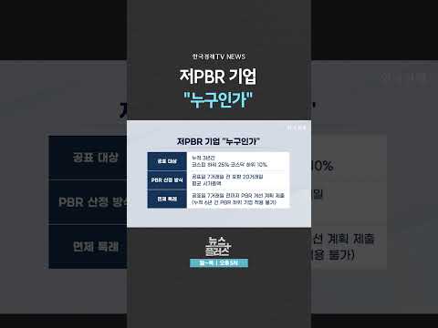 [뉴스플러스] '저PBR' 낙인 찍는다 ㅣ 한국경제TV뉴스  #shorts