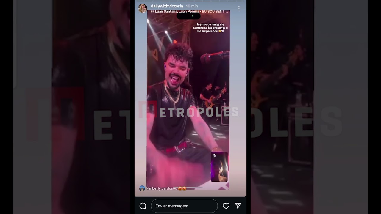 Luan Pereira faz chamada de vídeo com affair durante show