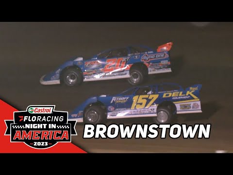 Late Model Feature | Castrol FloRacing Night In America At Brownstown Speedway - dirt track racing video image