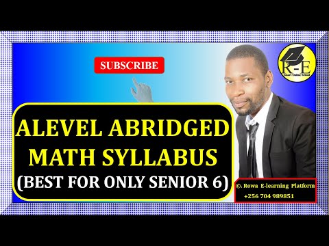 001– ABRIDGED SYLABUS FOR ALEVEL MATHEMATICS PAPER 1 & 2| NCDC ABRIDGED CURRICULUM | FOR SENIOR 6