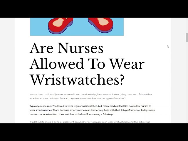Can Nurses Wear Wrist Watches?