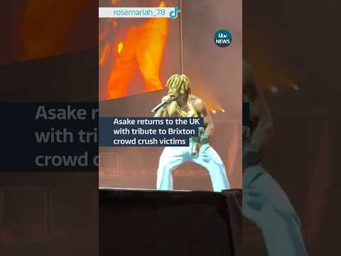 Asake paid tribute to the people who died at his Brixton gig #itvnews #asake #afrobeats #london