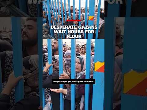 Desperate Gazans wait hours for flour
