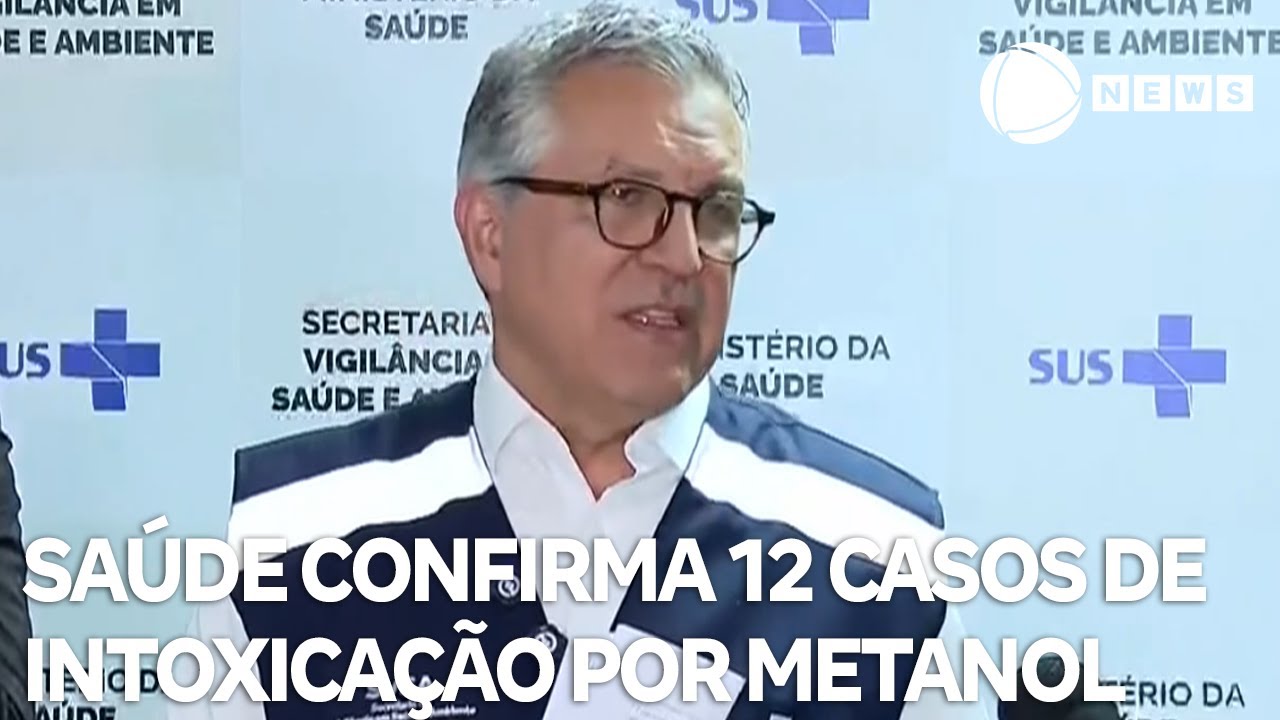 Ministério da Saúde confirma 12 casos de intoxicação por metanol