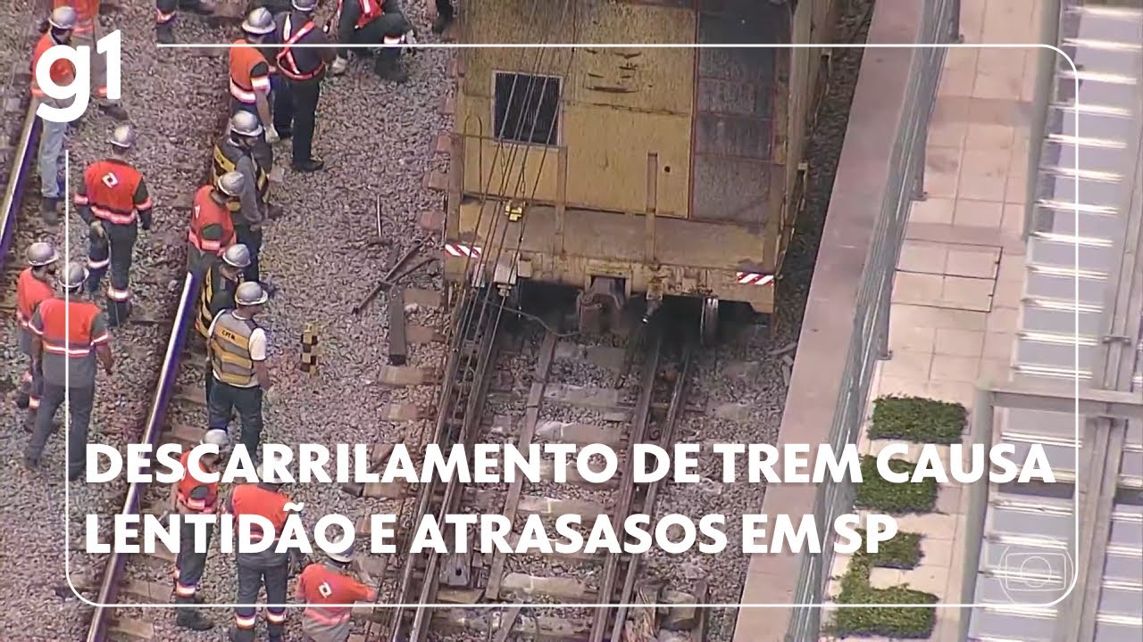 Descarrilamento de um trem de manutenção da CPTM provoca lentidão e atrasos em SP
