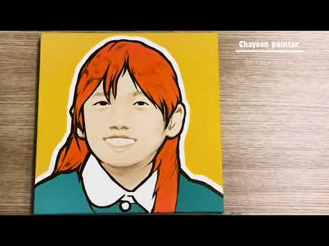 Pop Art Acrylic Portrait Painting | <strong>팝아트</strong> 아크릴 초상화 (소녀 인물화)