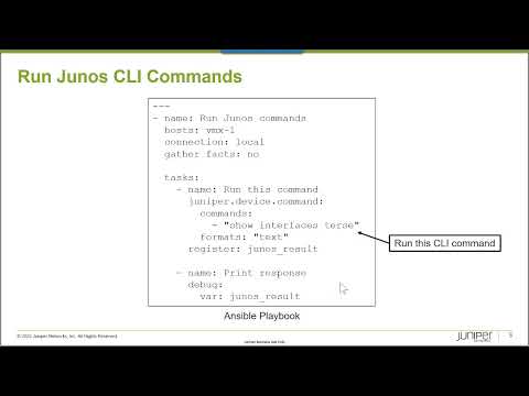 Running Junos CLI Commands Using the juniper device Ansible Collection
