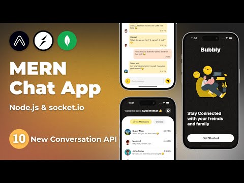Build a Full Stack Chat App using Socket.io & Expo Router #10 - New Conversation API