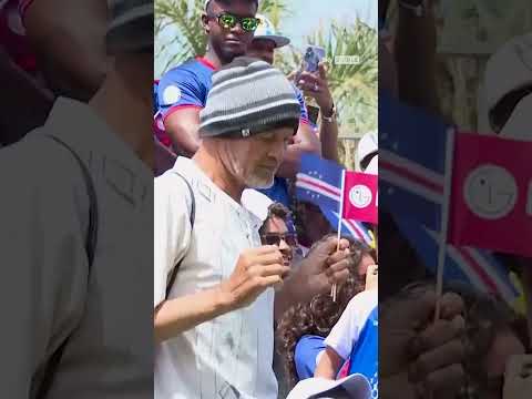 Cape Verde fans celebrating their draw with Spain!