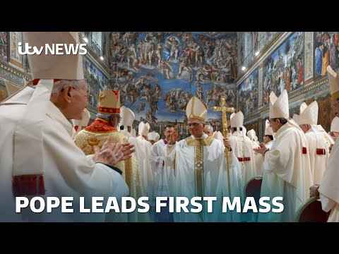 Pope Leo XIV leads his first mass as pontiff, concluding the conclave | ITV News