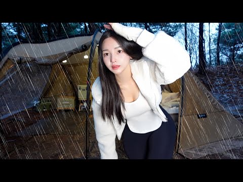 역대급 폭우 우중 캠핑 | 물폭탄에 눈물폭탄😭| 캠핑 브이로그 | 빗소리 ASMR | 솔로캠핑