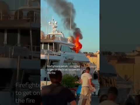 Flames rip through luxury yacht