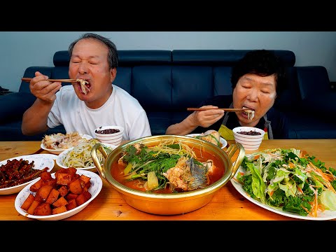 얼큰한 물메기탕과 마늘종무침, 숙주나물 무침, 감자볶음 까지 정갈한 집밥 한 상! (Korean homemade foods) 요리&먹방!! - Mukbang eating show