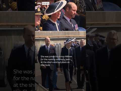 Kate names new warship by smashing whisky bottle