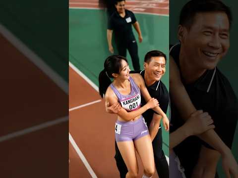 미녀 육상선수를 안아주는 코치님 #육상