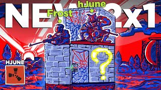YouTube thumbnail for hJune's video titled 'I built the weirdest 2x1 Base in Rust... ft Frost'