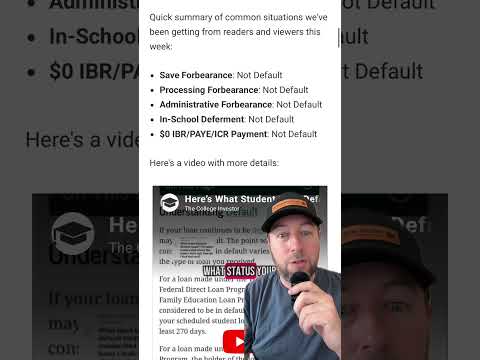 The College Investor | Deferment is not default! Forbearance is not default!