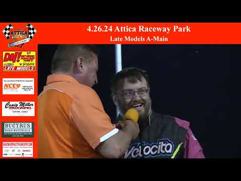 4.26.24 Attica Raceway Park Late Models A-Main - dirt track racing video image