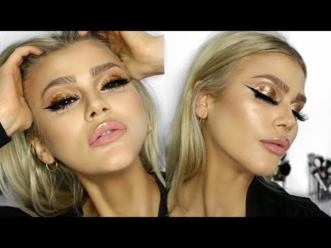 GRWM NEW YEARS EVE MAKEUP 2017 | GOLD GLITTER GLAM - UC1hRZ1KfapKdPRlISQDRlNA