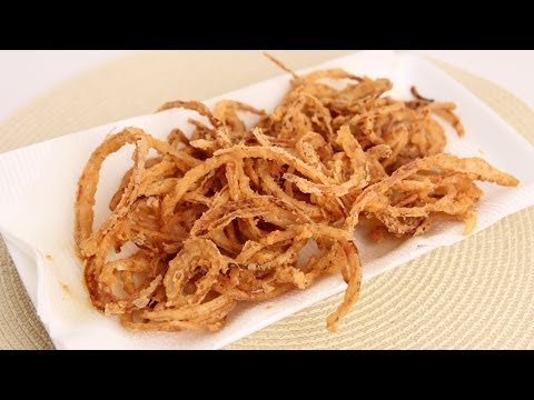 French Fried String Onions Recipe - Laura Vitale - Laura in the Kitchen Episode 665 - UCNbngWUqL2eqRw12yAwcICg