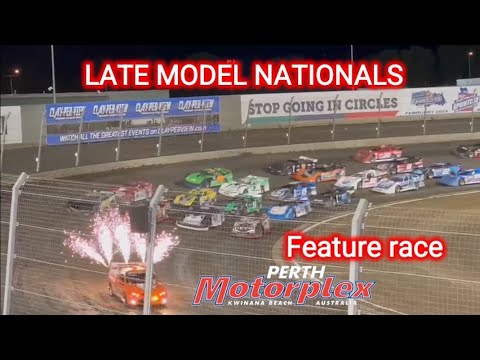Late Model Nationals feature race. Perth Motorplex 21/1/2023 - dirt track racing video image
