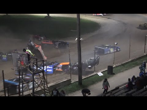 Late model double roll over at Crystal Motor Speedway, Michigan on 08-27-2022!! - dirt track racing video image