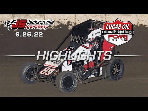 6.26.22 Lucas Oil POWRi National Midget League Highlights from Jacksonville Speedway - dirt track racing video image