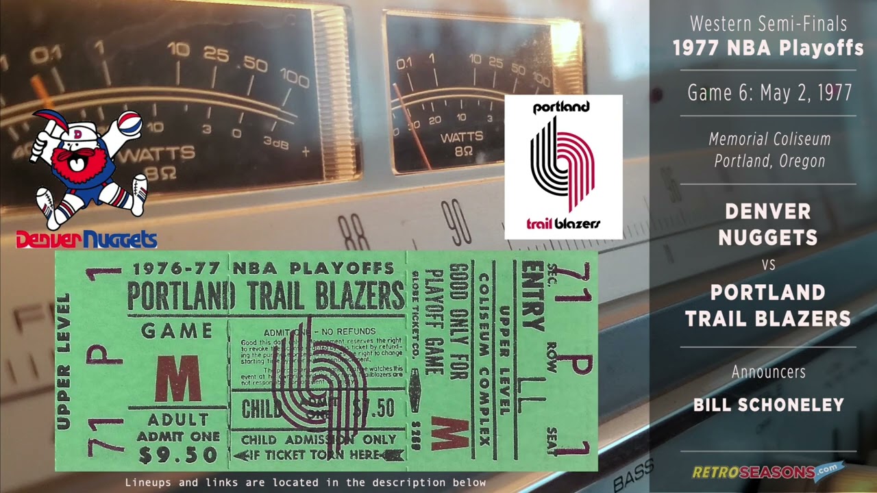 1977 NBA Semi-Finals Game 6 - Portland vs Denver -  Radio Broadcast video clip