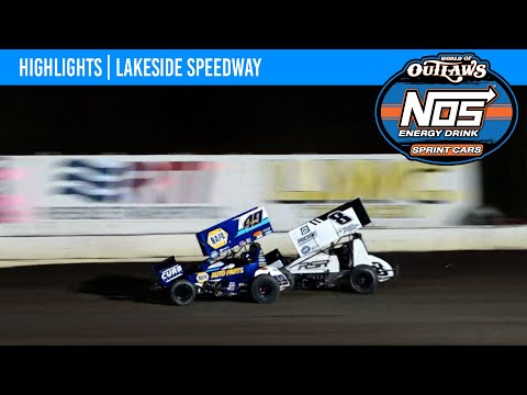 World of Outlaws NOS Energy Drink Sprint Cars Lakeside Speedway, October 22, 2021 | HIGHLIGHTS - dirt track racing video image