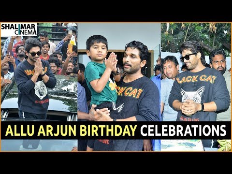 Allu Arjun Birthday Celebrations || Stylish Star Allu Arjun B Day Celebrations || Shalimarcinema